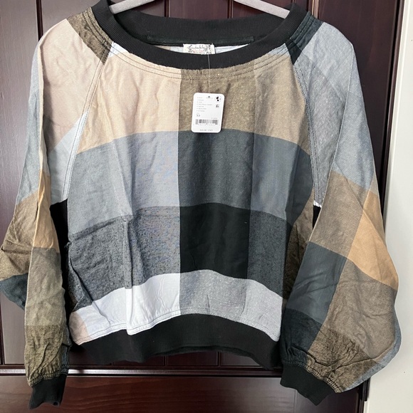 Free People Tops - Free People Sugar Cookie Flannel Long Sleeve Shirt size XS NWT